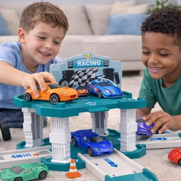 Pista De Corrida Infantil Racing Com Carrinhos Brinquedo De Montar