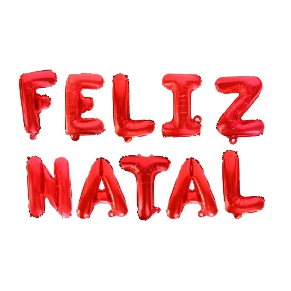 NTF46002-2 Kit Balões Balão Metalizado Vermelho De 37 Cm - Feliz Natal - 2