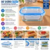 PTE-008-5 Pote Hermético Retangular de Vidro 370ml - 5