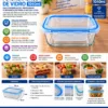 Pote Hermético Retangular de Vidro 1040ml