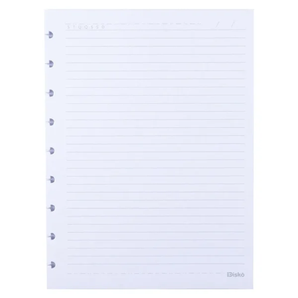 Refil Disko 50 Folhas Pautadas Médio Caderno Disco Reposicionável Escolar - 2