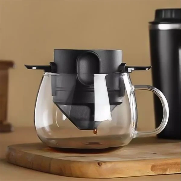 Mini Filtro Coador de Café Portátil Reutilizável Com Suporte Dobrável - 4