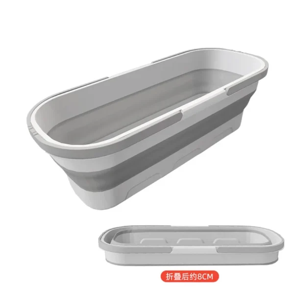Balde Dobrável Retrátil Retangular Com Rodinhas - 55X25CM - 4