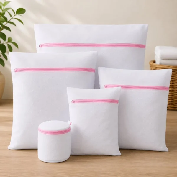 TRC0290-4 Conjunto 5 Sacos com Ziper para Lavar roupas - Branco - 4
