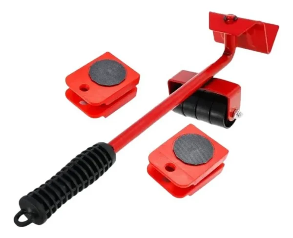 Kit Levantador de Móveis com Rodinhas 5 Peças - Vermelha - 3