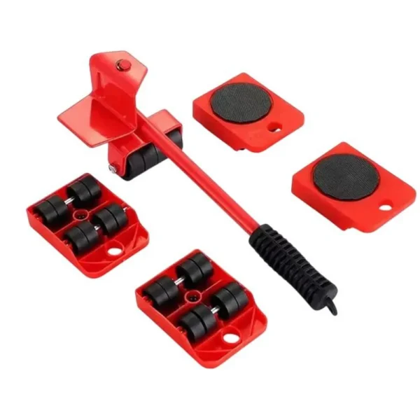 Kit Levantador de Móveis com Rodinhas 5 Peças - Vermelha - 9