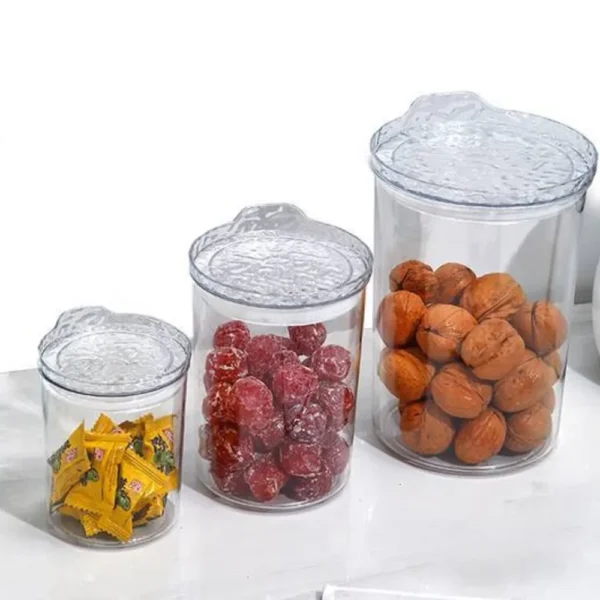 Conjunto 3 Potes Hermético Redondo de Plástico Com Tampa