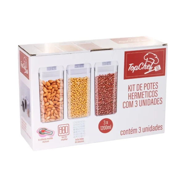 TRC0908-4 Kit 3 Potes Herméticos Multiuso 1200ML - 4