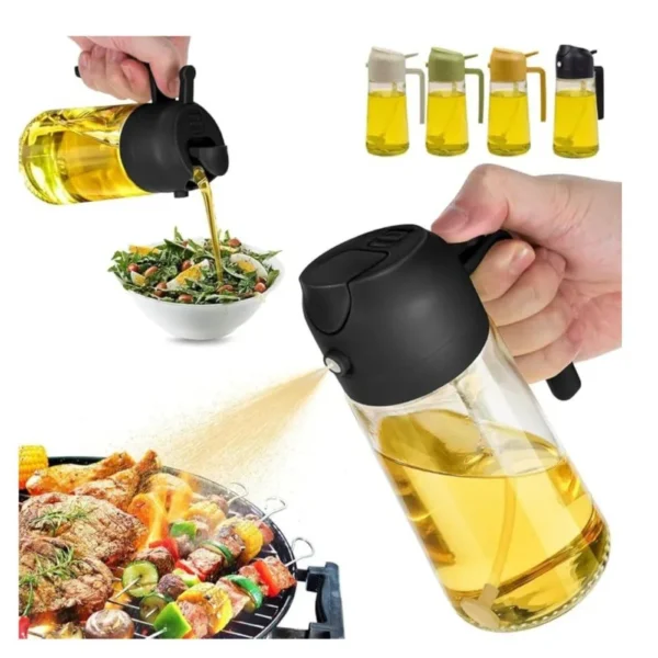 Borrifador Galheteiro Azeite Vinagre 470Ml Vidro Dosador - Sortida