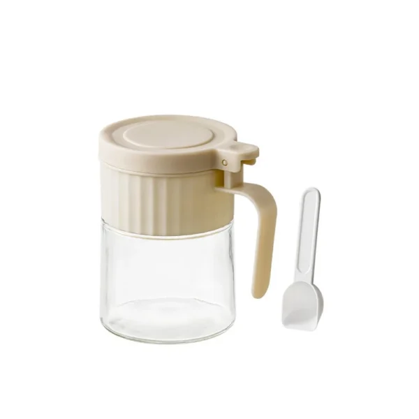 TRC1095-1 Porta Condimentos Redondo Vidro com Colher 280ml