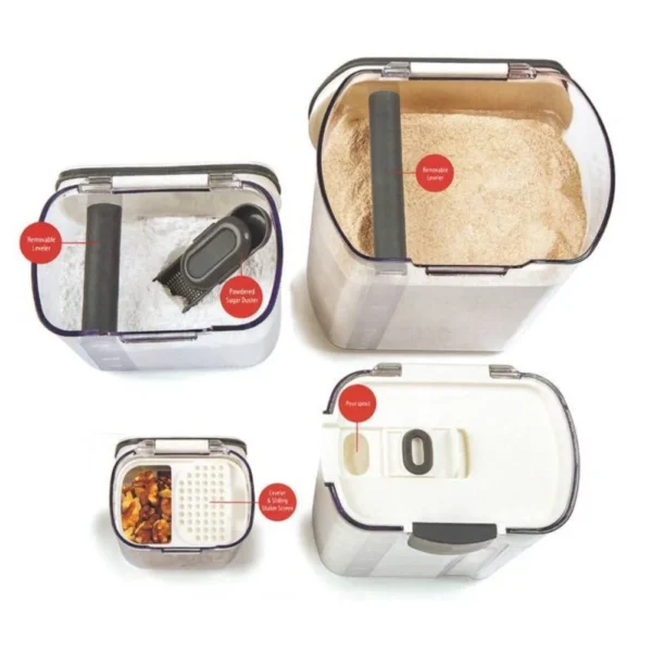 Kit 4 Potes Hermético de Plástico - 2