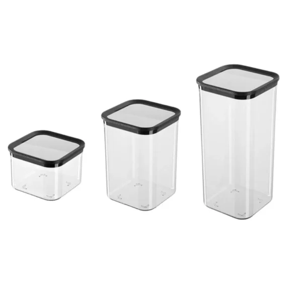 TRC1289-1 Conjunto 3 Potes Herméticos Quadrados