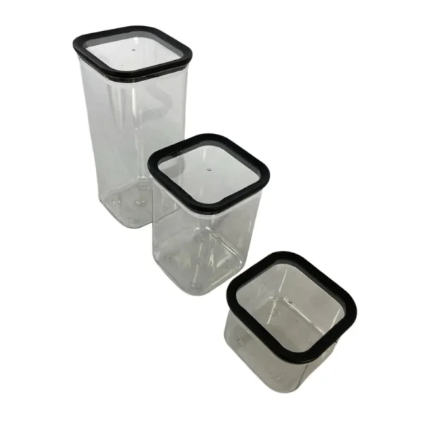 TRC1289-3 Conjunto 3 Potes Herméticos Quadrados - 3