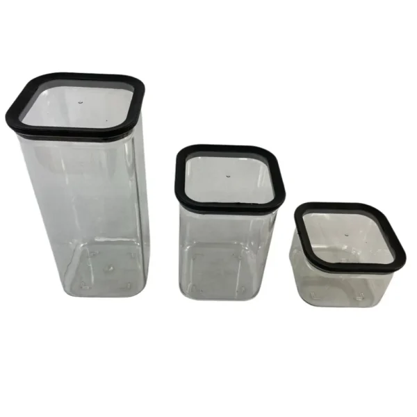 TRC1289-4 Conjunto 3 Potes Herméticos Quadrados - 4