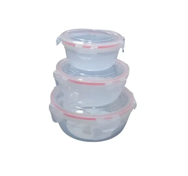 Conjunto 3 Pote Hermético Redondo Multiuso com Tampa