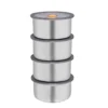 Conjunto 4 Potes Herméticos Redondo Inox 450ML - 2