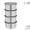 Conjunto 4 Potes Herméticos Redondo Inox 450ML - 3