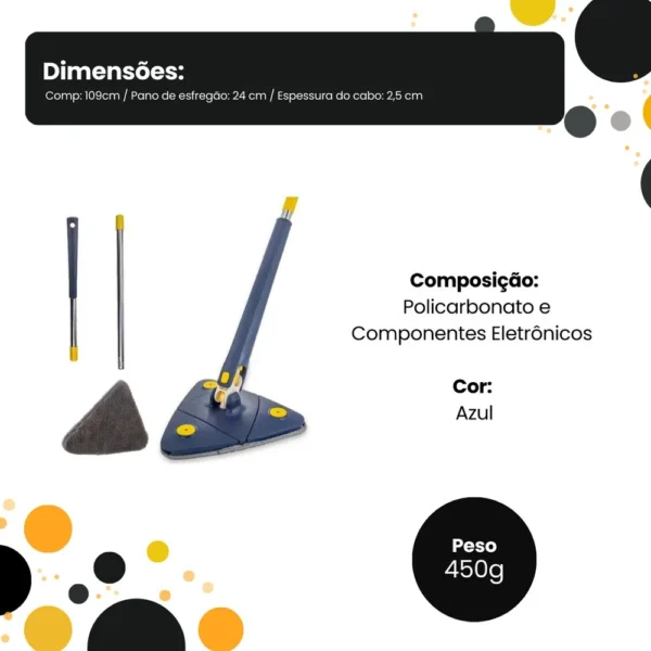 TRC6805-5 Mop De Limpeza Giratório 360° Triângular - 5