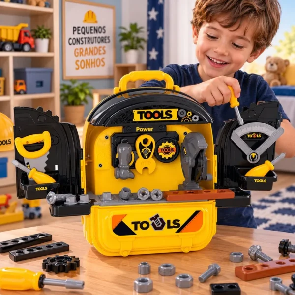 Super Mochila Construtor 3 em 1 com Ferramentas e Acessórios