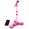 TUD0685-1 Microfone Infantil com Pedestal Karaokê MP3 - Rosa