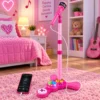 TUD0685-4 Microfone Infantil com Pedestal Karaokê MP3 - Rosa - 4