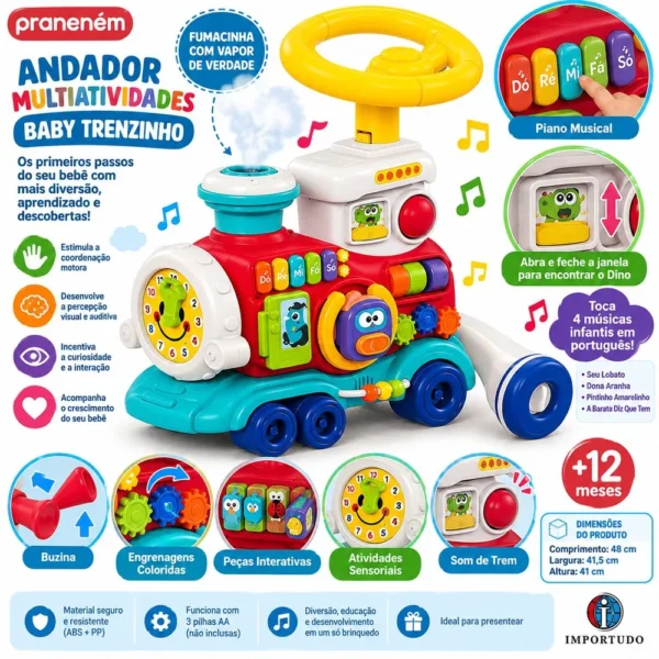 TUD0782-1 Andador Infantil Multiatividades Baby Trenzinho