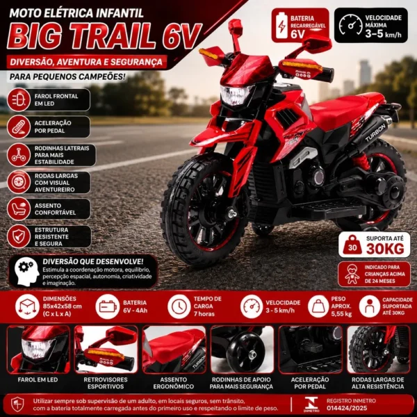 TUD0838-1 Moto Elétrica Big Trail 6V - 2