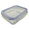 Pote Vidro Hermética Borossilicato Tampa Silicone azul 1040ml