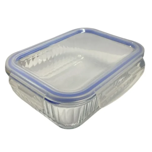 V1087.U03-1 Pote Vidro Hermética Borossilicato Tampa Silicone azul 1040ml