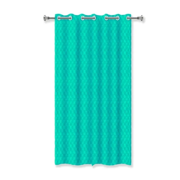 Cortina de Box Estampa 3D com Ilhós 1,38m x 1,98m - Azul Tiffany