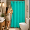 Cortina de Box Estampa 3D com Ilhós 1,38m x 1,98m - Azul Tiffany - 3
