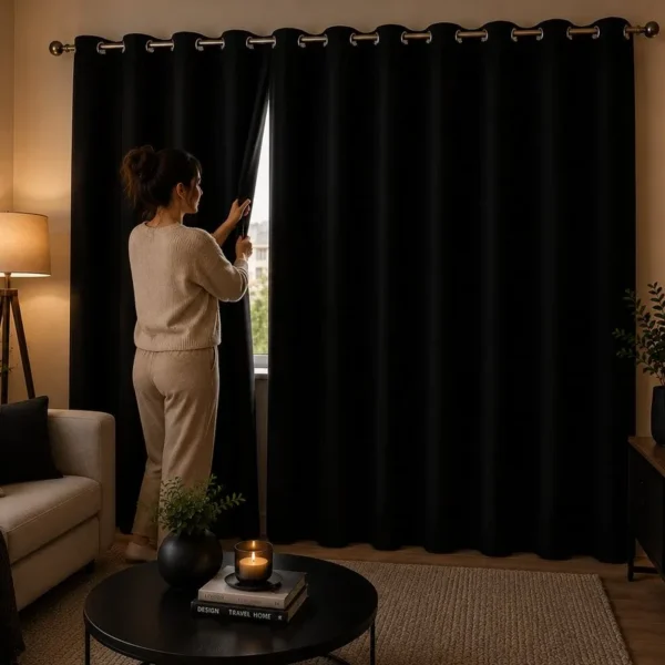 VP-1895-1 Cortina Blackout com ilhos 280x140cm- Preto
