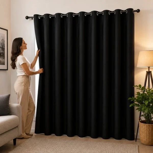VP-2177-2 Cortina Blackout com ilhós 200x140cm -Preta - 2