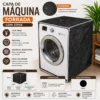 Capa Maquina de Lavar Abertura Transparente Frontal com Ziper GG - Preta
