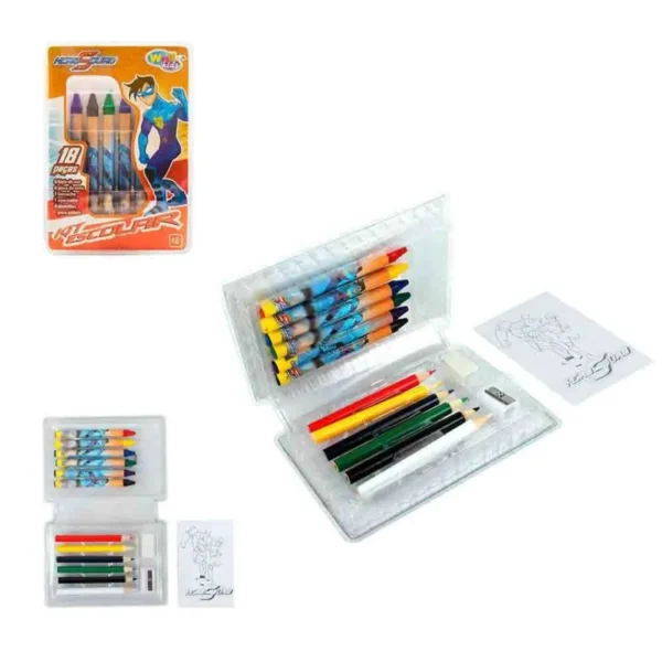 Estojo Infantil Escolar Hero Squad 18 Peças - 3