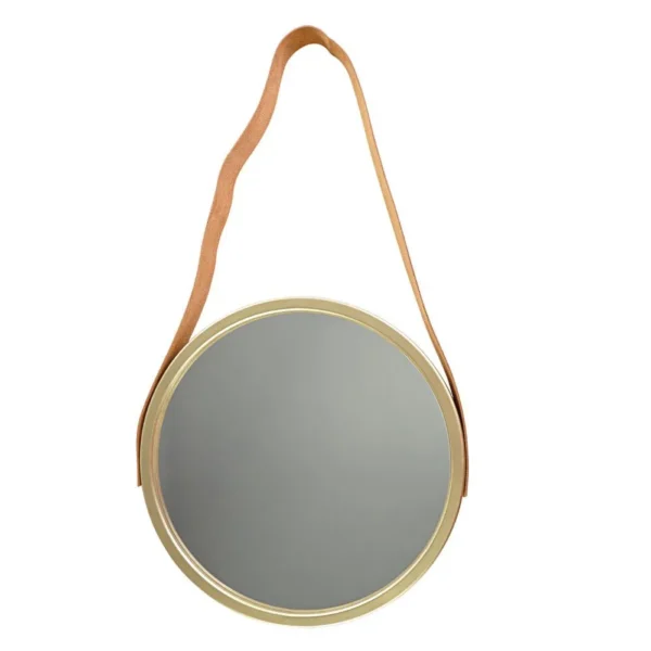 WX12762-1 Espelho Decorativo Pequeno Redondo 33cm Champagne