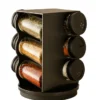 WX21768-3 Porta Condimentos Giratório Plástico Preto com 06 Potes 80ml - 3