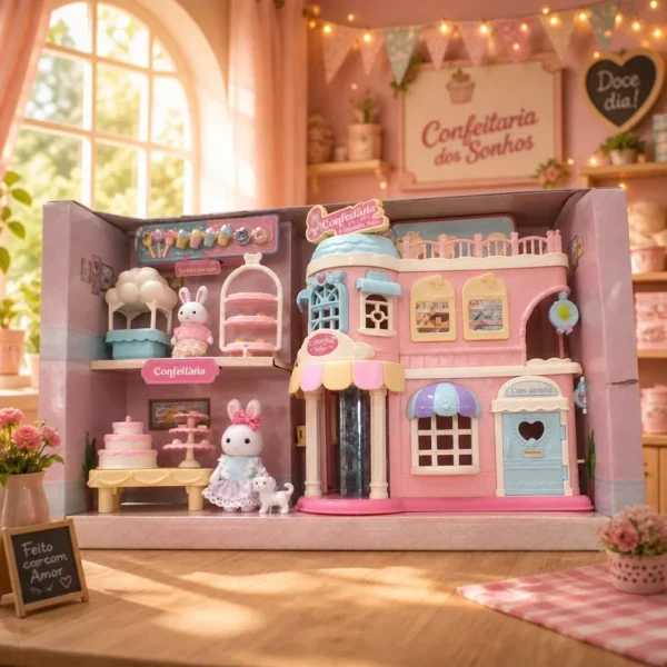 Confeitaria Casinha Feliz Com Personagens E Acessórios Brinquedo - Multicolorido