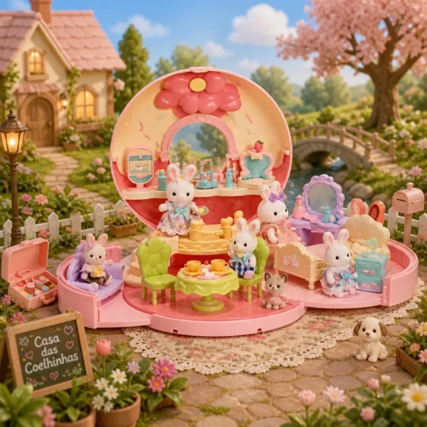 Bolsinha Donut Casinha Feliz divertida e colecionável Coelhinho Acessórios Brinquedo - Multicolorido