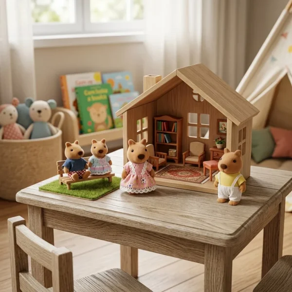 Brinquedo Família Casinha Feliz Capivara Com Personagens Roupinhas - Multicolorido
