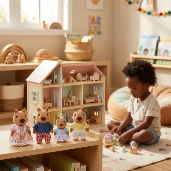 ZP01490-5 Brinquedo Família Casinha Feliz Capivara Com Personagens Roupinhas - Multicolorido