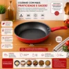 a1002.f03-1 Frigideira Revestimento Nanocerâmico 24cm - Vermelha