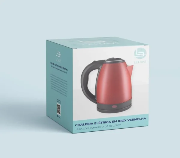 Chaleira Inox Vermelha 1,8l 220v - 2