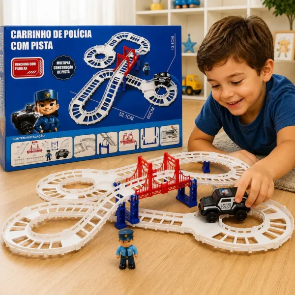 a387211-2 Pista Infantil Policial com 30 peças e carrinho e boneco - 2