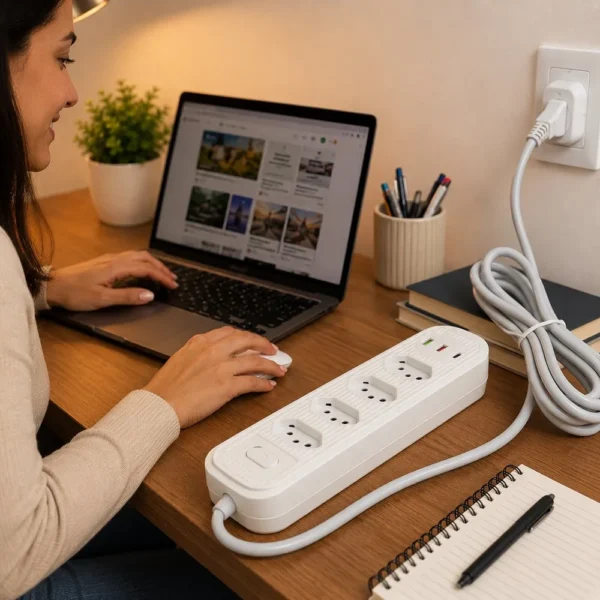bz-w104pd-2 Extensão Elétrica com 4 Tomadas e 2 Entradas USB 2 Metros - Branco - 2