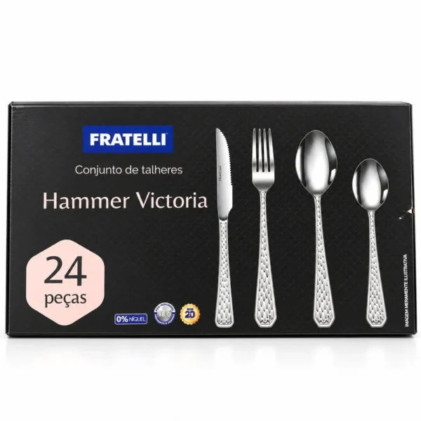 Conjunto de Talheres Hammer Victoria com 24 peças inox - 2