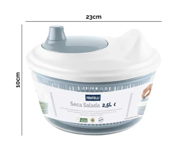 Seca Folhas Salada 2,5L - Cinza