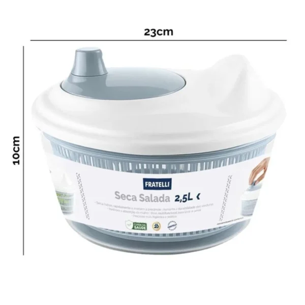 Seca Folhas Salada 2,5L - Cinza