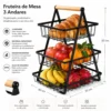 Fruteira de Mesa 3 Andares - Preta - 4