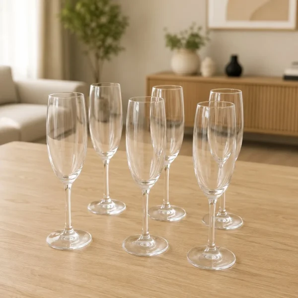 Jogo de 6 Taças para Espumante Sidera Cristal 220 ml - 4